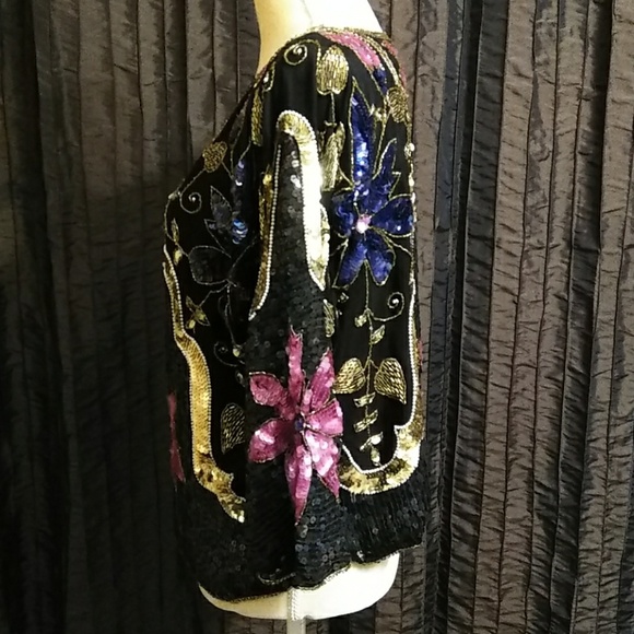 Medium Vintage Chanson D'Amour Sequin Top - Picture 6 of 8